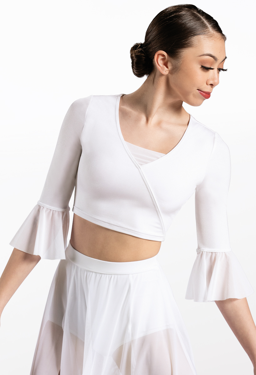 Flounce Sleeve Crop Top