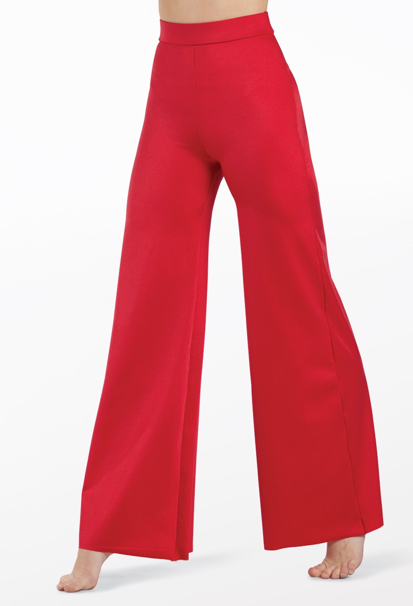 【希少品】BLHLC practice long pants XXL レッド Lustre Spandex Wide Leg Dance Pants | Weissman®