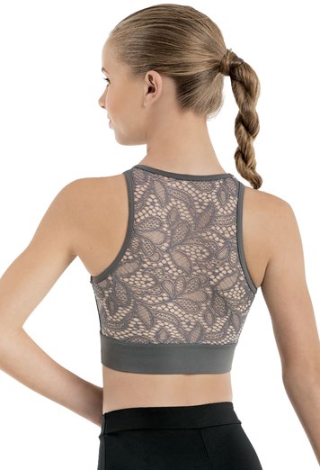 Lace Back Sleeveless Crop Top