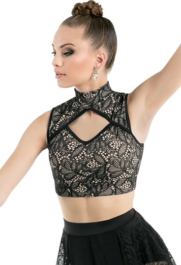 Lace Crop Top With Keyhole