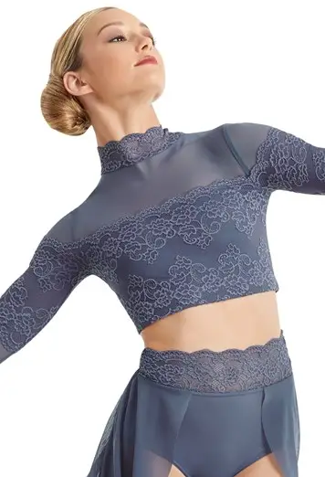 Mesh And Lace Crop Top