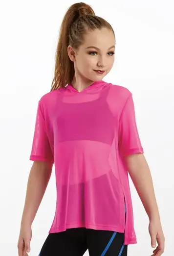 Oversized Mesh Hoodie Top
