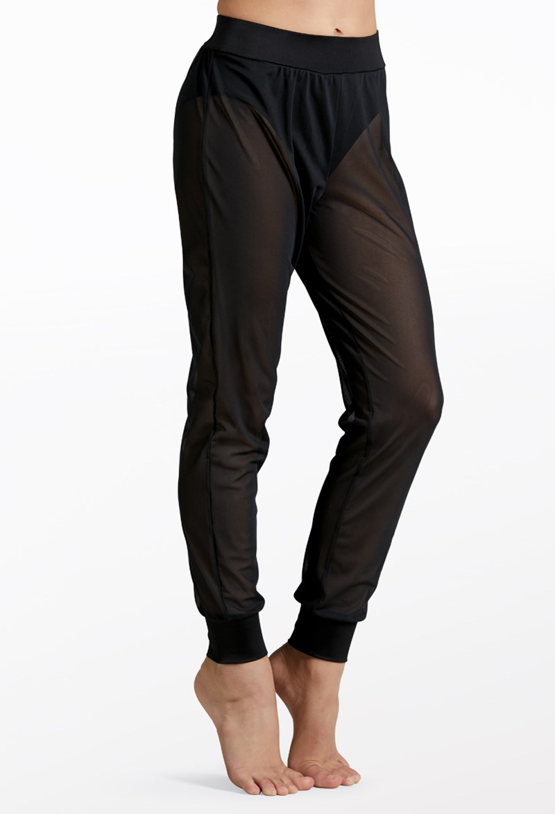 Skinny Mesh Jogger Pants With Briefs