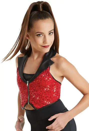 Sequin Performance Halter Vest