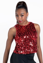 Cropped Sequin Tank Top Balera Performance Product No, 52% OFF