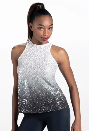 Ombre Sequin Flyaway Tank Top