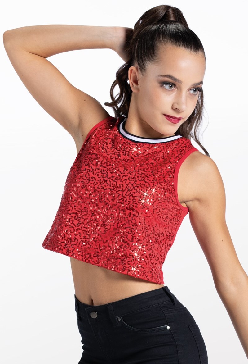 Cropped Sequin Tank Top - Balera Performance - Product no longer available  for purchase