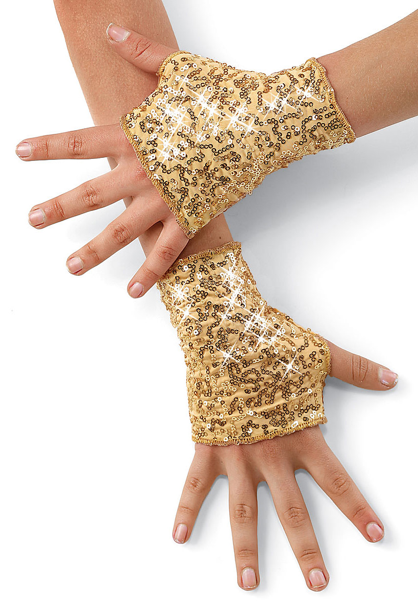 Gold shop fingerless gloves