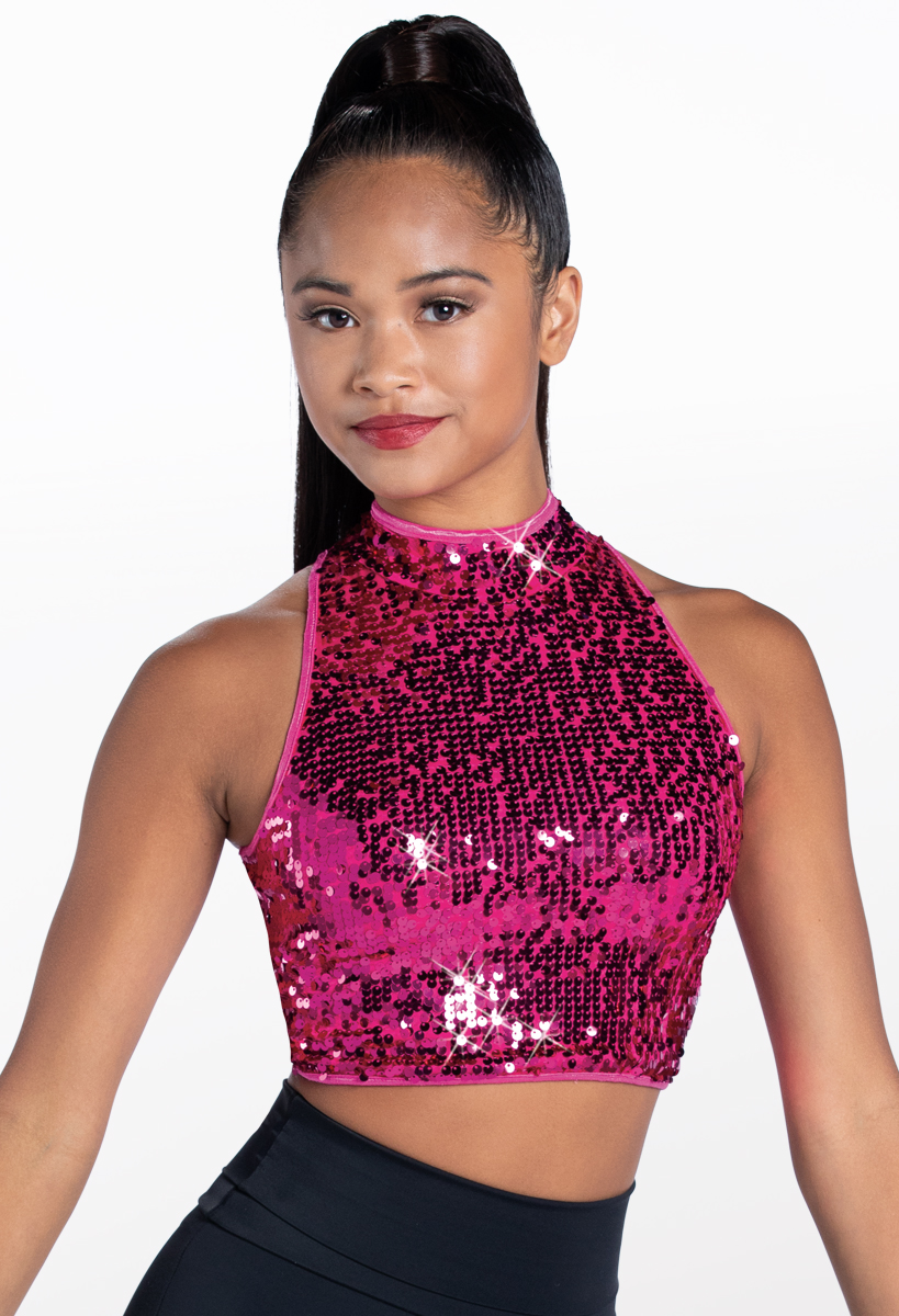 Sparkly pink best sale crop top