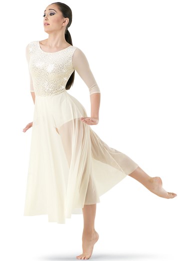 Sequin Dress With Mesh Skirt