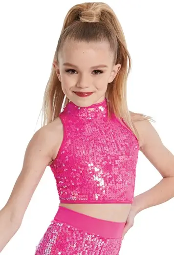Iridescent Mock Neck Top