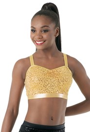 Atomic Red and Gold Studded Bra Top