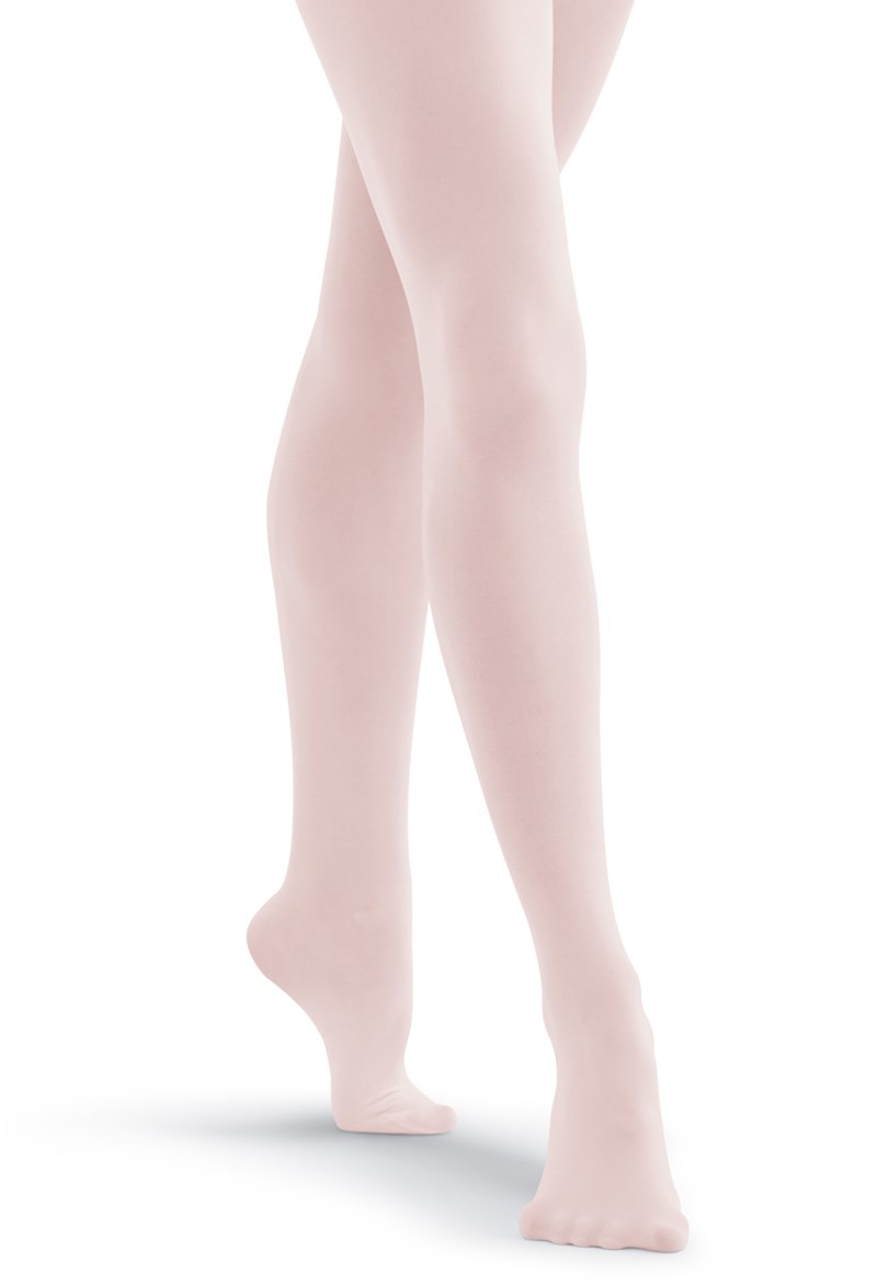 Girls Footed Tights with Smooth Self-Knit Waistband - Footed
