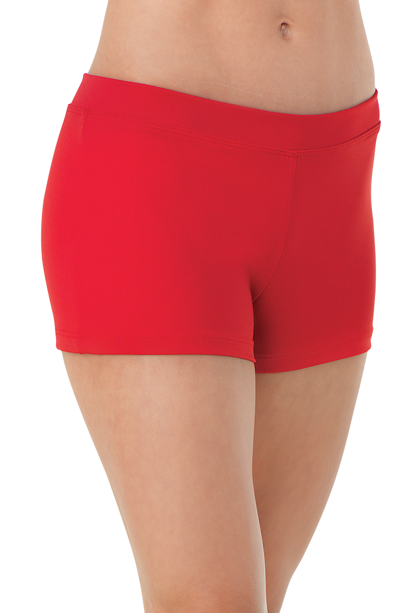 NEW Red BOOTY SHORTS w/ Hologram Sequin Belt Gripper Elastic great for acro 