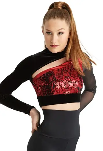 Sequin Snakeskin Crop Top