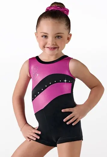Kids Metallic Wave Biketard