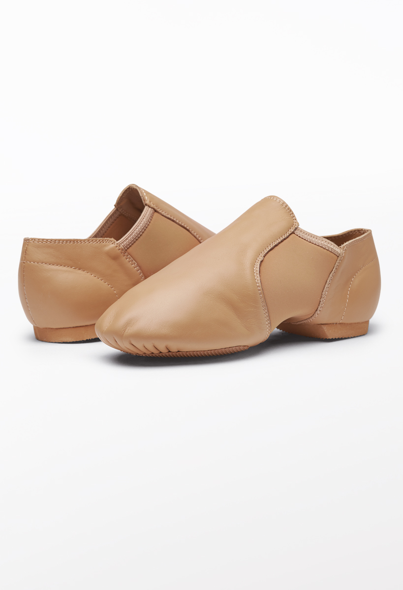 Leather Slip-On Stretch Jazz Shoe Weissman®