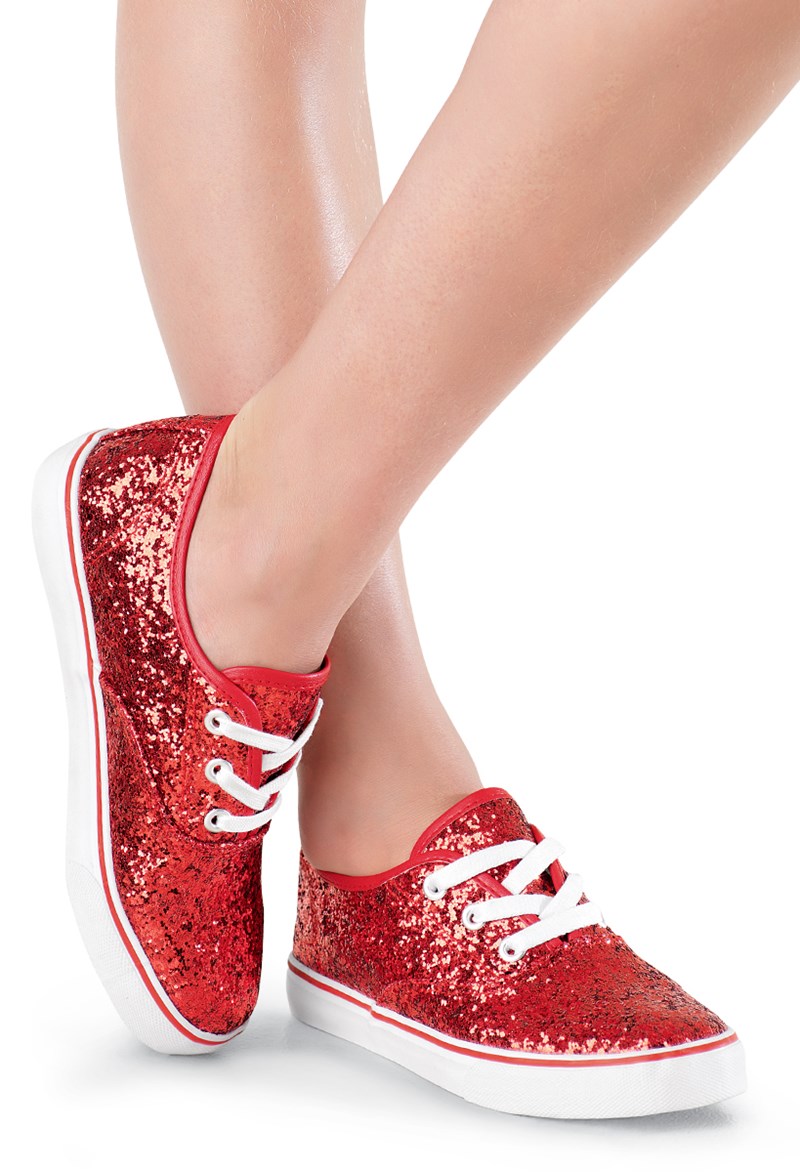 Dance Shoes - Glitter Low-top Dance Sneakers - Red - 10cm - WL6040